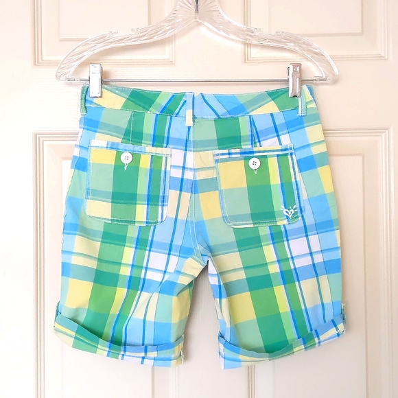 NWOT. Justice Girl's Cotton and Spandex Multi Color Plaid Shorts. - Picture 2 of 4